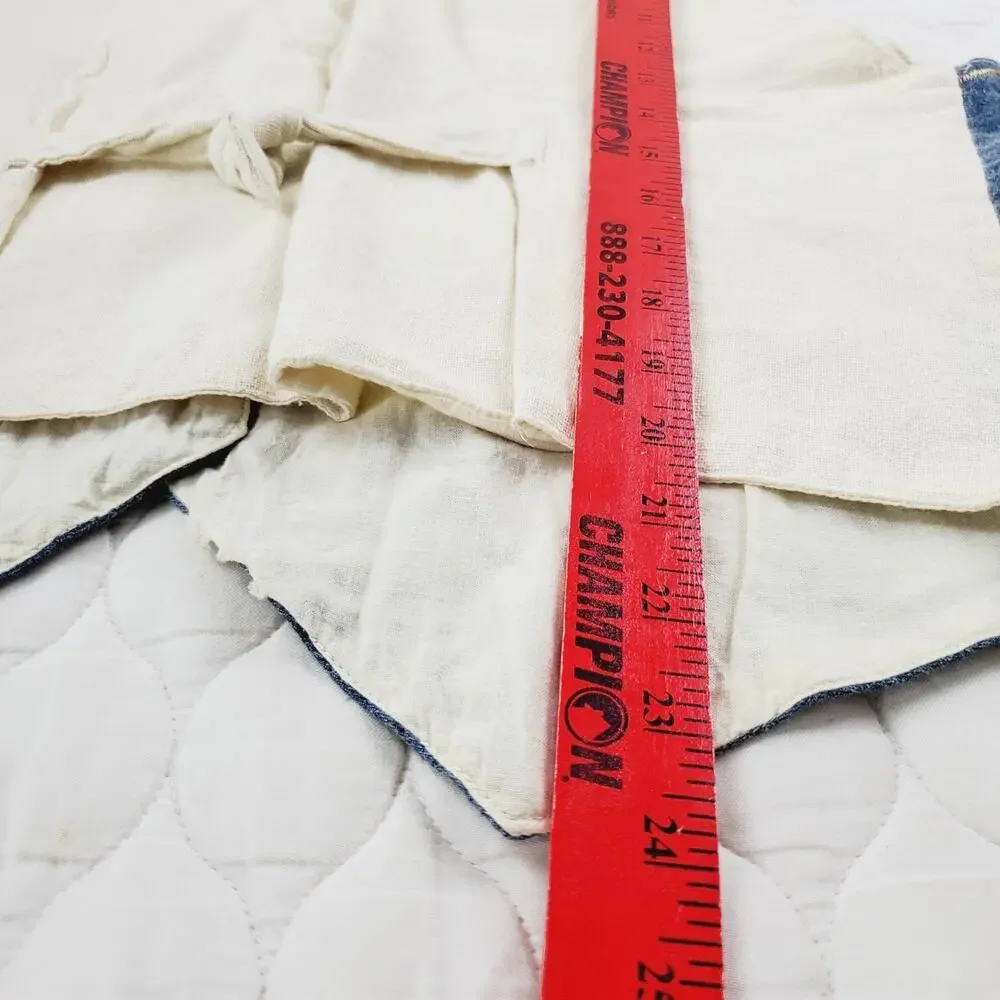 OO Designs 100% Cotton Western Style Vest Unisex Small Blue Denim Embroiled Rare - Picture 11 of 12